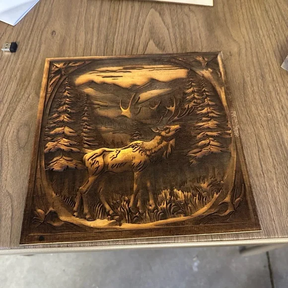Laser Engraved Elk Wall Art 10x10 – Rustic Decor - Picture 6 of 6